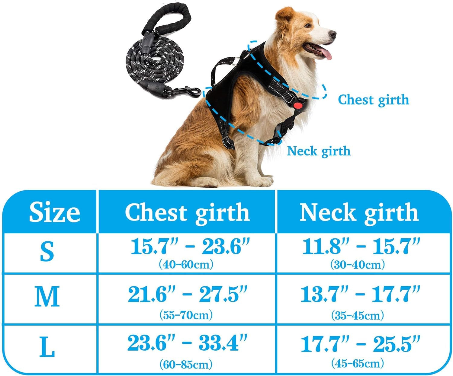 Dog Harness and Leash Set – Premium Set with No Pull Dog Harness and Dog